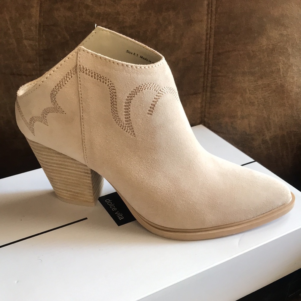 New DOLCE VITA  Suzan GENUIN SUEDE  ankle boots booties in Dune 266 382J - Picture 3 of 17